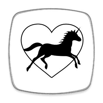 unicorn love - Viereckiger Kühlschrankmagnet - Weiß - Vorne