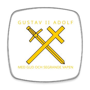 Gustav II. Adolf - Viereckiger Kühlschrankmagnet - Weiß - Vorne