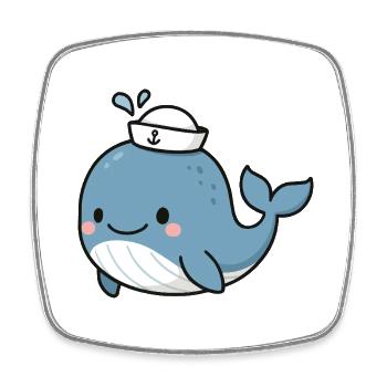 Baby Whale - Square fridge magnet - white - Front