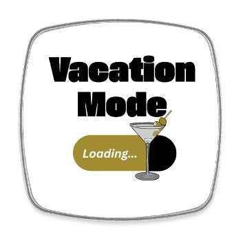 Mode vacances activé – Martini avec barre de chargement (sombre) - Magnet carré - blanc - Devant