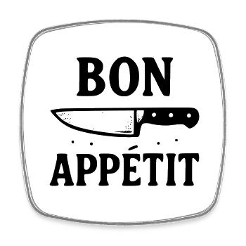 Enjoy your meal - Square fridge magnet - white - Front