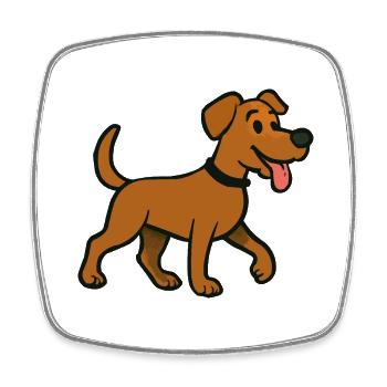 chien - Magnet carré - blanc - Devant