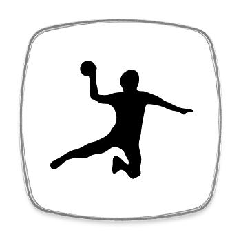 handball - Viereckiger Kühlschrankmagnet - Weiß - Vorne