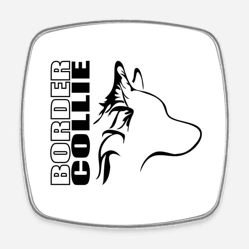 BORDER COLLIE Profil Wilsigns Hunde Hund - Viereckiger Kühlschrankmagnet - Weiß