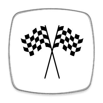 dragster racer automotive car racing car1 - Square fridge magnet - white - Front