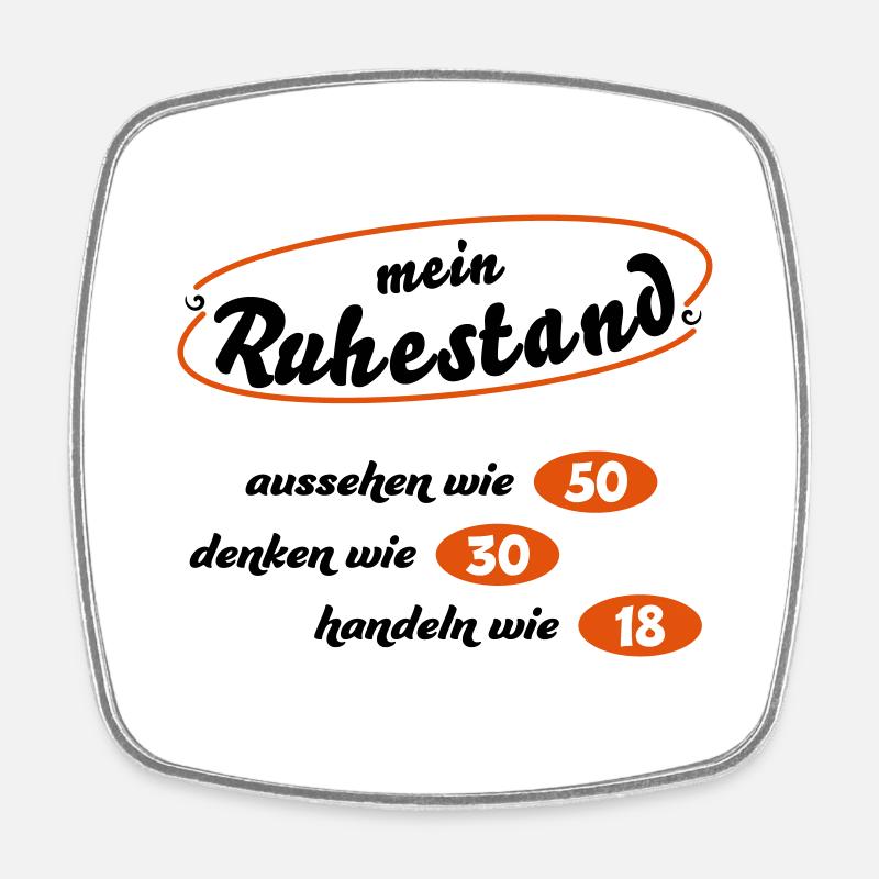 Rentner - Viereckiger Kühlschrankmagnet - Weiß