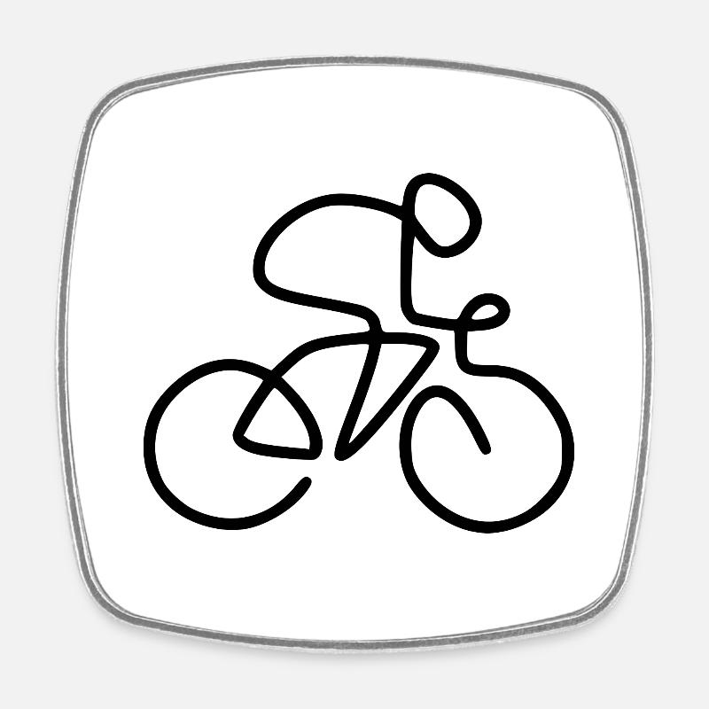 Vélo de course - Magnet carré - blanc