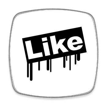 like - Viereckiger Kühlschrankmagnet - Weiß - Vorne
