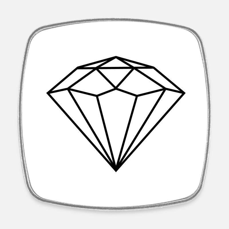 Diamant | polygones - Magnet carré - blanc