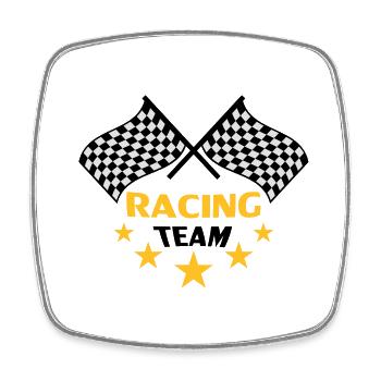 racing_team - Magnet carré - blanc - Devant