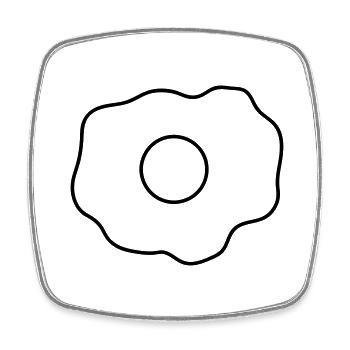 silhouette top fried egg food delicious hunger cooking b - Square fridge magnet - white - Front