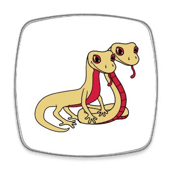 couple 2 amis équipe couples amour visage serpent - Magnet carré - blanc - Devant