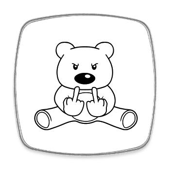 Mean fuck insult wanker fuck you off mitt - Square fridge magnet - white - Front