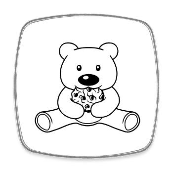 eat cookie biscuit hunger delicious nibble baer sues - Square fridge magnet - white - Front