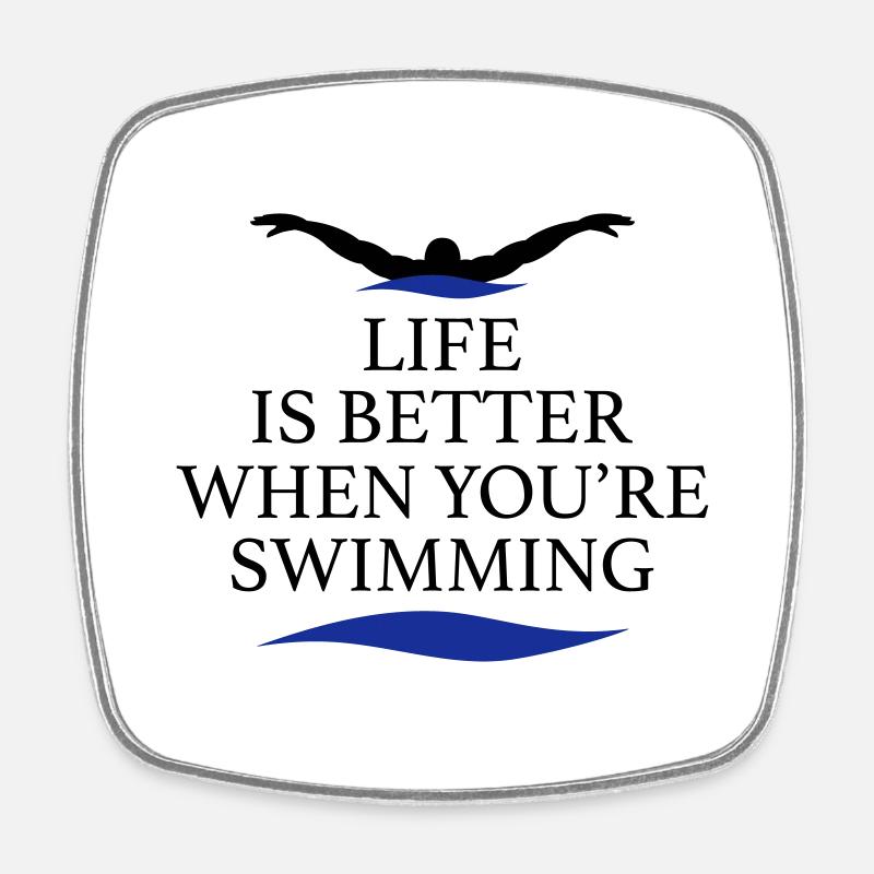 natation - Magnet carré - blanc
