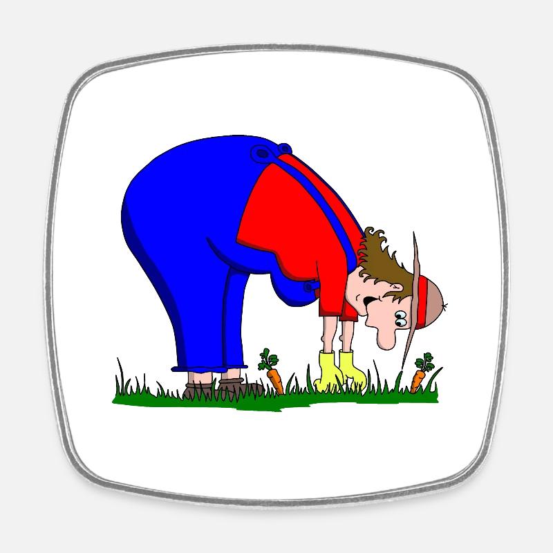 garden - Square fridge magnet - white