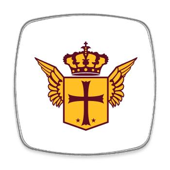 bouclier couronne blason icône église croisé fidèles - Magnet carré - blanc - Devant