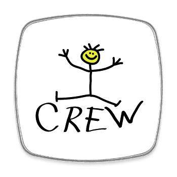 Happy Crew - Magnet carré - blanc - Devant