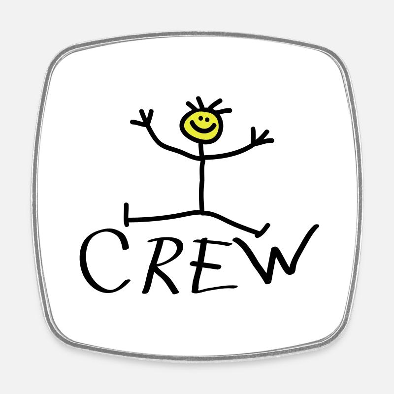 Happy Crew - Magnet carré - blanc