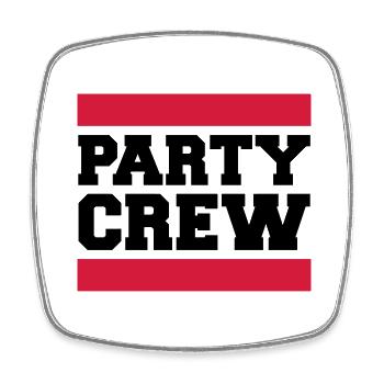 Party Crew Design - Square fridge magnet - white - Front
