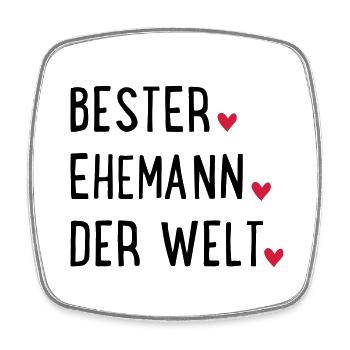 Bester Ehemann der Welt - Viereckiger Kühlschrankmagnet - Weiß - Vorne