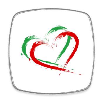 Iran flag heart colors - Square fridge magnet - white - Front