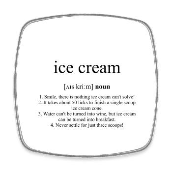 Crème Glacée - Magnet carré - blanc - Devant