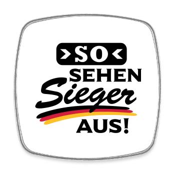 So sehen Sieger aus - Viereckiger Kühlschrankmagnet - Weiß - Vorne