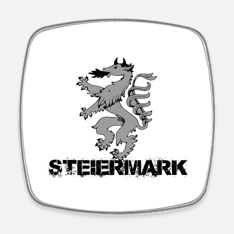 Steiermark - Viereckiger Kühlschrankmagnet - Weiß