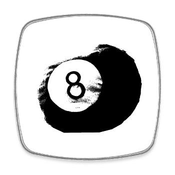 boule de billard - Magnet carré - blanc - Devant