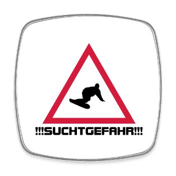 snowboarding suchtgefahr - Viereckiger Kühlschrankmagnet - Weiß - Vorne