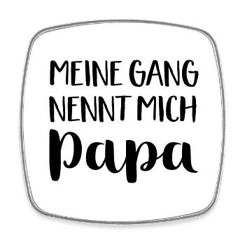 Papa - Viereckiger Kühlschrankmagnet - Weiß - Vorne