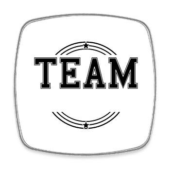 Team Circle Template Customizable own text - Square fridge magnet - white - Front