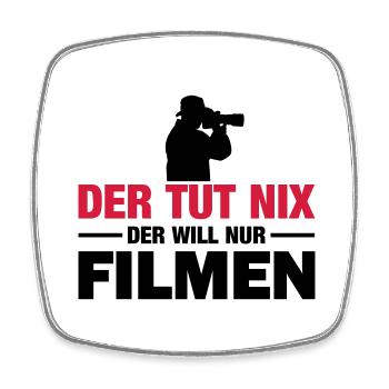 Der tut nix der will nur filmen - Videograph - Viereckiger Kühlschrankmagnet - Weiß - Vorne