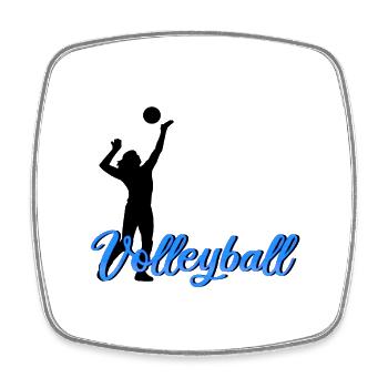 Volley-ball - Magnet carré - blanc - Devant