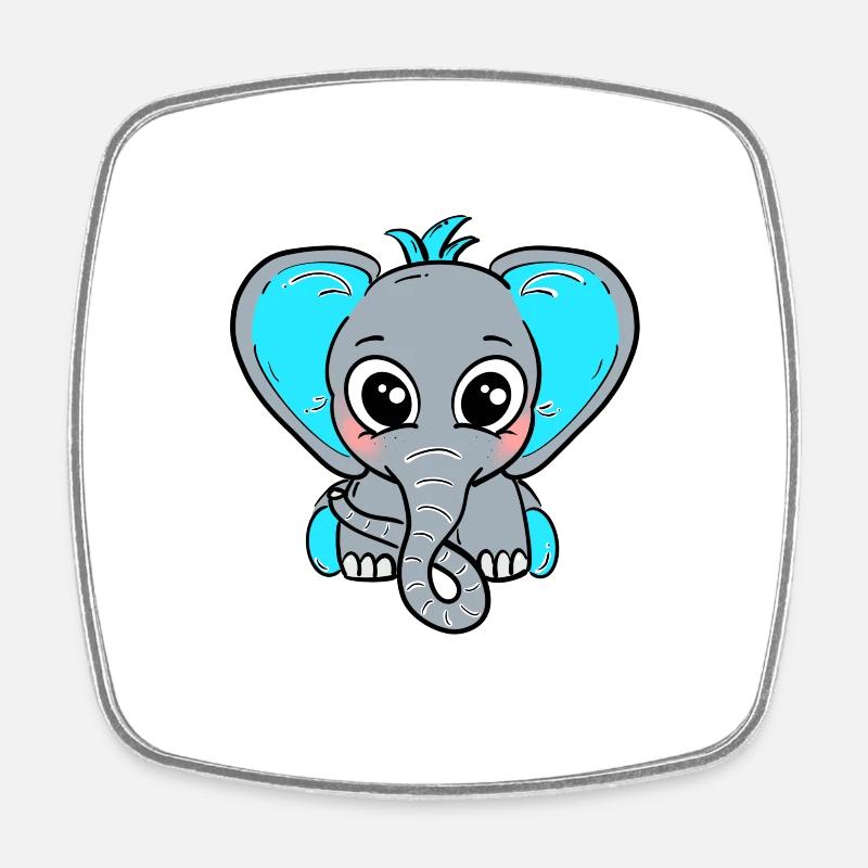 Baby elephant blue boy - Square fridge magnet - white
