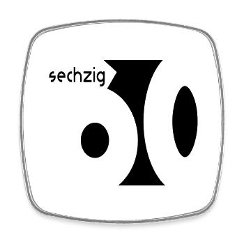 60. Geburtstag - Viereckiger Kühlschrankmagnet - Weiß - Vorne
