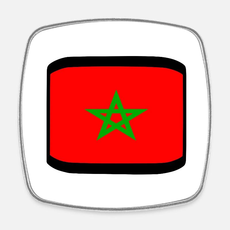 Maroc - Magnet carré - blanc