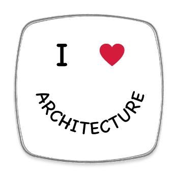 Architecture - Magnet carré - blanc - Devant