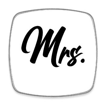 Mme - M. + Mme Duo - Magnet carré - blanc - Devant