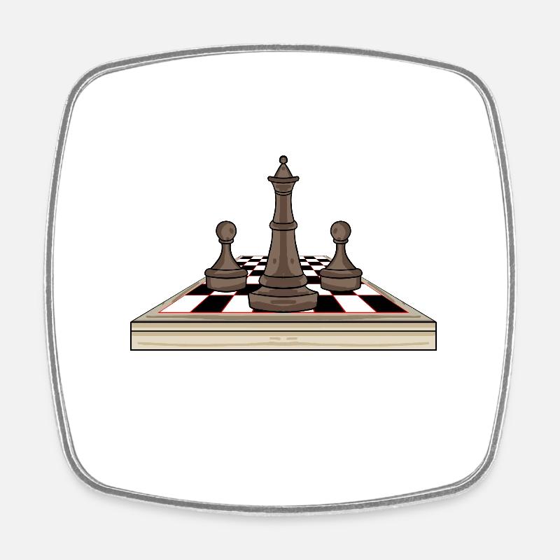 Jeu d’échecs - Magnet carré - blanc