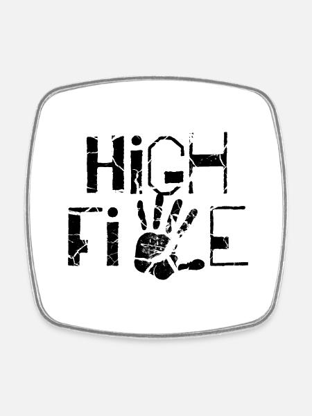 High five - Viereckiger Kühlschrankmagnet - Weiß