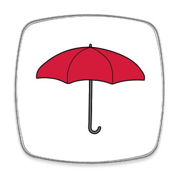 Red Umbrella Design - Square fridge magnet - white - Front