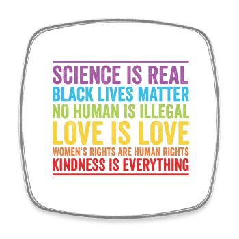 Science is Real Black Lives Matter - Square fridge magnet - white - Front
