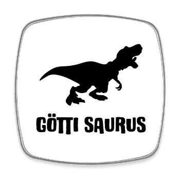 Götti Saurus - Für den Dinosaurier Götti - Viereckiger Kühlschrankmagnet - Weiß - Vorne