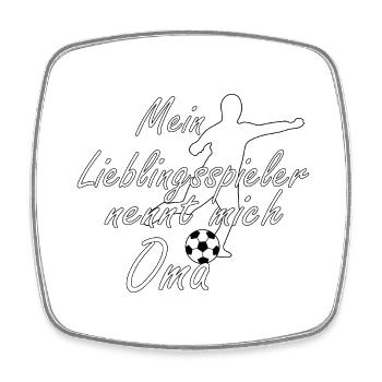 Lieblingsspieler Oma weiß - Viereckiger Kühlschrankmagnet - Weiß - Vorne