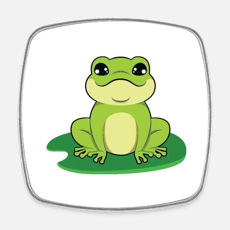 Frosch - Viereckiger Kühlschrankmagnet - Weiß