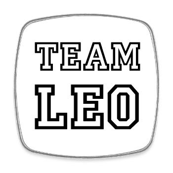 TEAM LEO Dog Name Male Team Jersey - Square fridge magnet - white - Front
