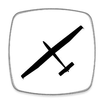 Glider Gliding Gliding Gliding Glider - Square fridge magnet - white - Front
