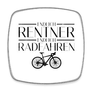 Endlich Rentner Endlich Radfahren Fahrradfahrer - Viereckiger Kühlschrankmagnet - Weiß - Vorne